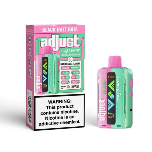 Adjust MyFlavor 40k Disposable 20mL 50mg | MOQ 5 | Black Razz Baja with packaging