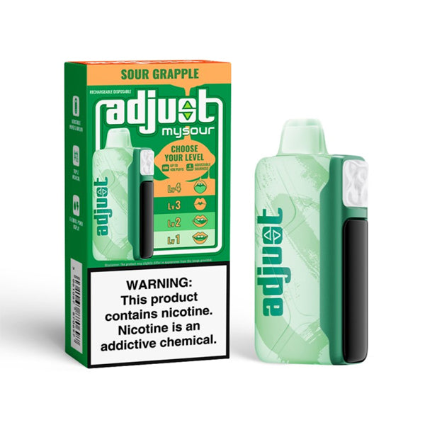 Adjust MySour 40k Disposable 20mL 50mg | Sour Grapple with packaging