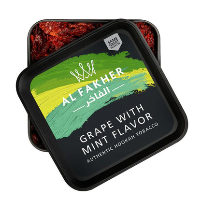 Al Fakher Authentic Hookah Tobacco (250g Jar) | Grape Mint