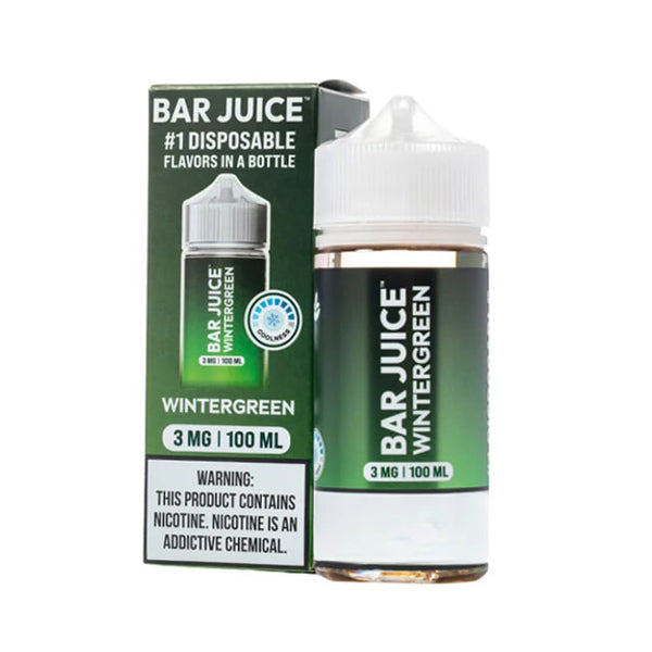 Wintergreen by Bar Juice BJ30000 E-Liquid 100mL (Freebase) - 3MG with packaging