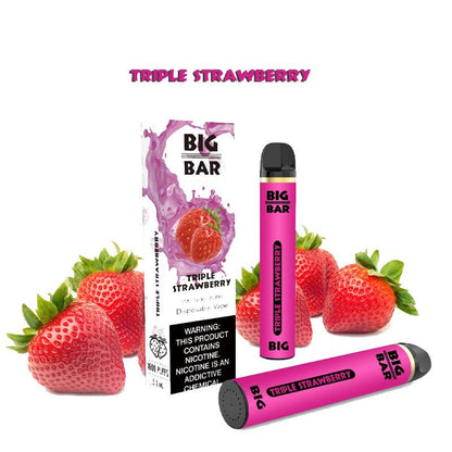 Big Bar Disposable | 1600 Puffs | 5mL Triple Strawberry with Packaging