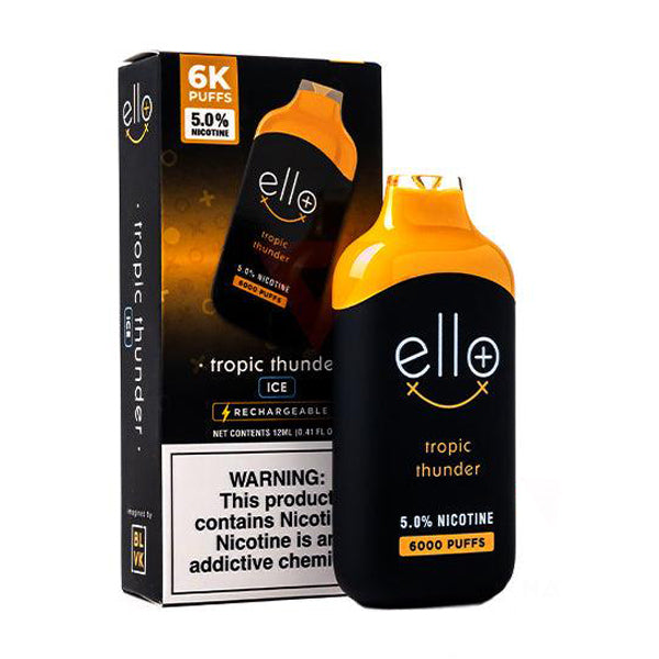 BLVK Disposable - Ello Plus 6000 Puffs (12mL) 50mg Tropic Thunder with packaging