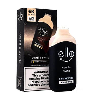 BLVK Disposable - Ello Plus 6000 Puffs (12mL) 50mg Vanilla Swirlz with packaging