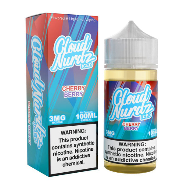 Cherry Berry Ice by Cloud Nurdz Series E-Liquid 100mL (Freebase) with packaging