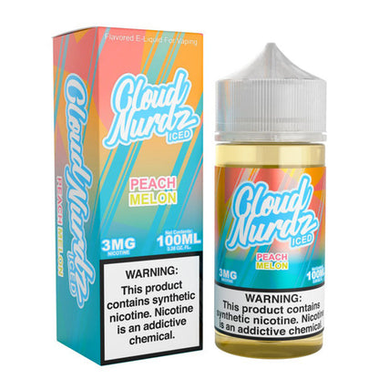 Peach Melon Ice by Cloud Nurdz Series E-Liquid 100mL (Freebase) with packaging