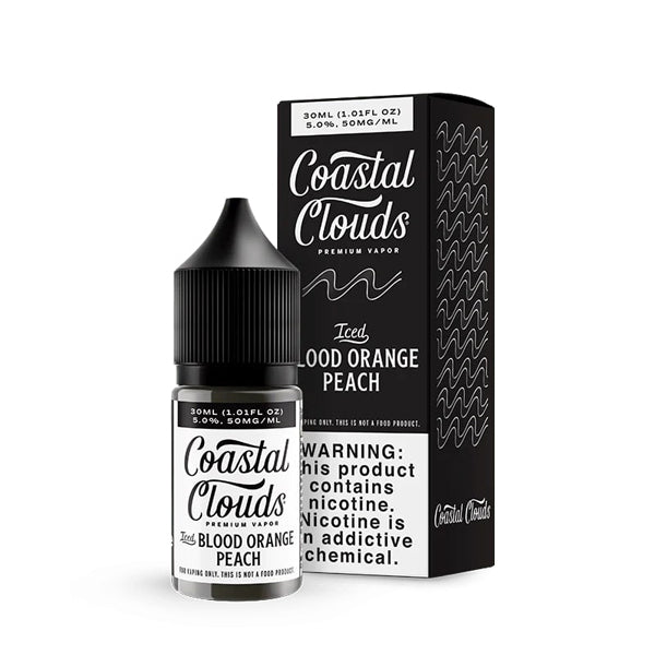 Blood Orange Peach Ice by Coastal Clouds Salt Series E-Liquid 30mL (Salt Nic) with packaging