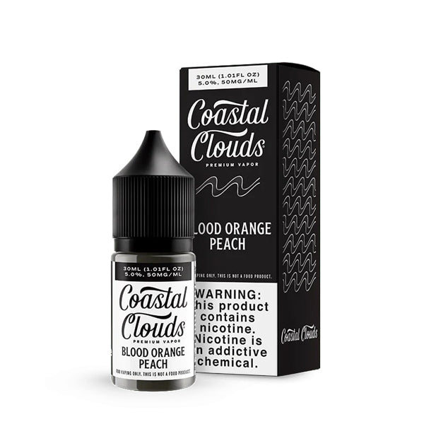 Blood Orange Peach by Coastal Clouds Salt Series E-Liquid 30mL (Salt Nic) with packaging