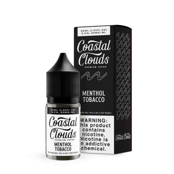 Menthol Tobacco by Coastal Clouds Salt Series E-Liquid 30mL (Salt Nic) with packaging