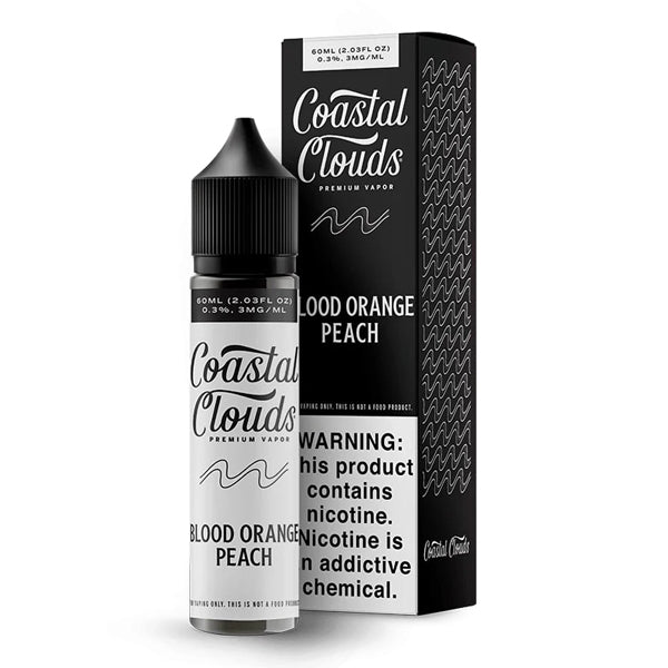 Blood Orange Peach by Coastal Clouds E-Liquid Series 60mL (Freebase) with packaging