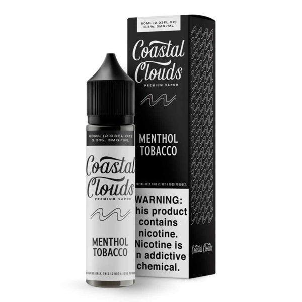 Menthol Tobacco by Coastal Clouds E-Liquid Series 60mL (Freebase) with packaging