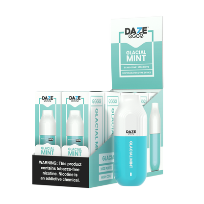 Daze Egge Disposable | 3000 Puffs | 7mL Glacial Mint with Packaging