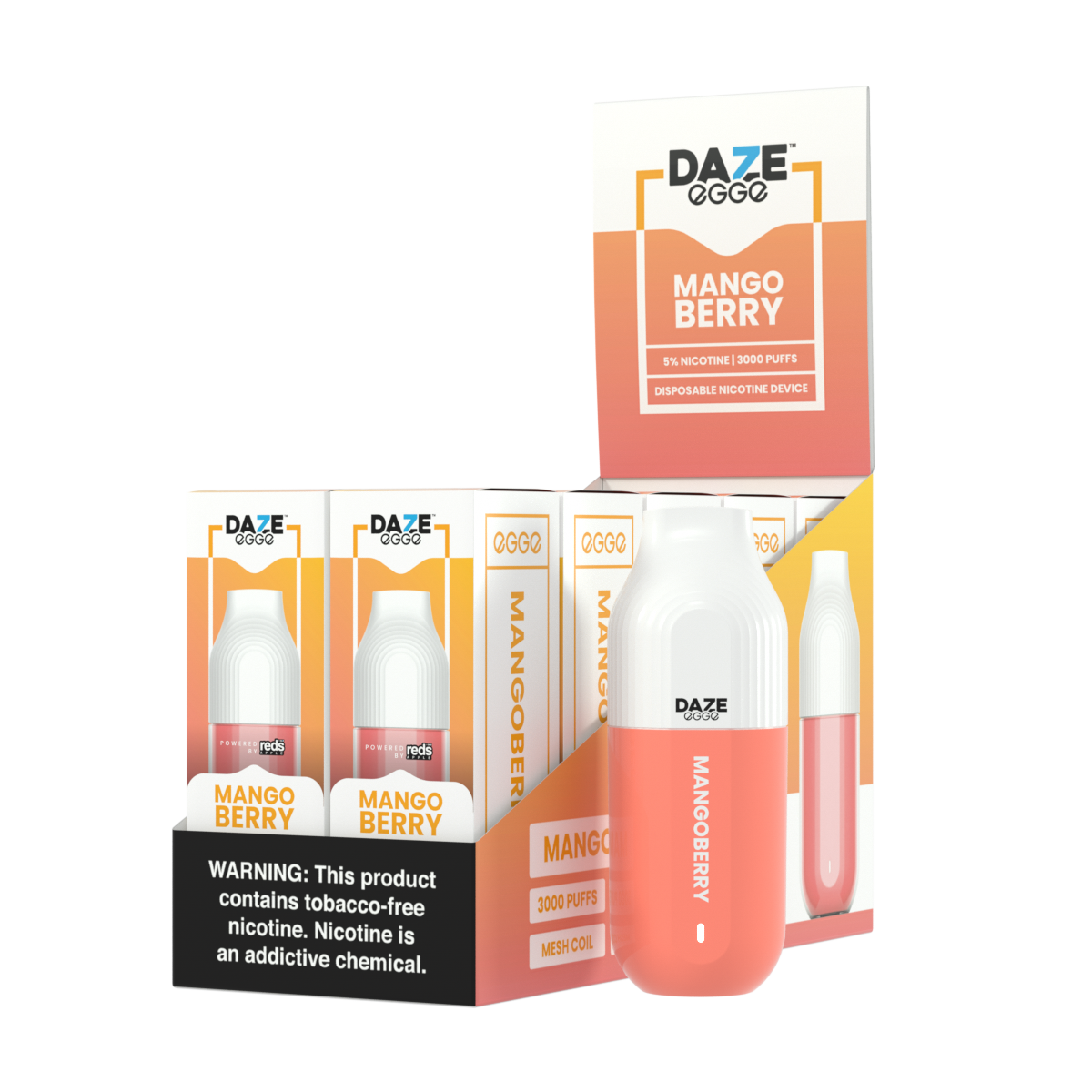 Daze Egge Disposable | 3000 Puffs | 7mL Mango Berry with Packaging