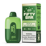 Fifty Bar Disposable | 6500 Puffs | 16mL | triple watermelon with packaging