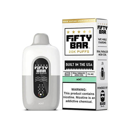 Fifty Bar V2 20K Disposable 20000 Puffs 16mL 50mg Mint with Packaging