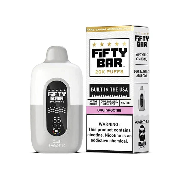 Fifty Bar V2 20K Disposable 20000 Puffs 16mL 50mg OMG! Smoothie with Packaging