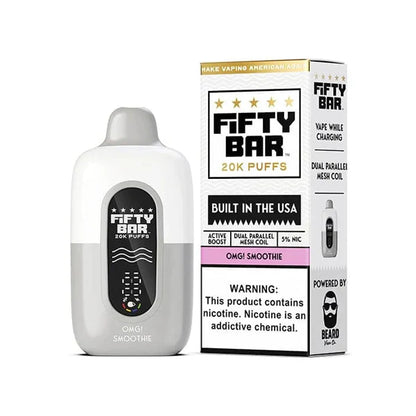 Fifty Bar V2 20K Disposable 20000 Puffs 16mL 50mg OMG! Smoothie with Packaging