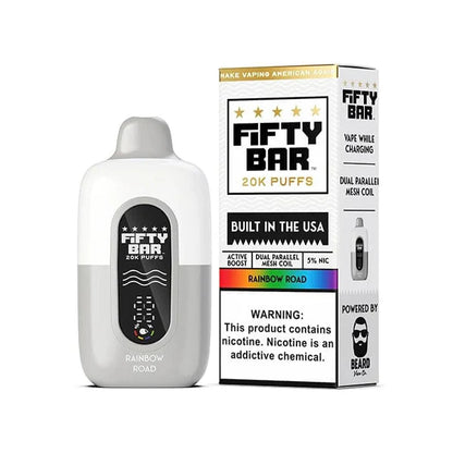 Fifty Bar V2 20K Disposable 20000 Puffs 16mL 50mg Rainbow Road with Packaging