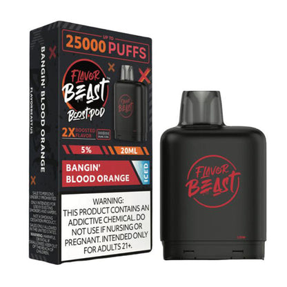 Flavor Beast Boost Starter Kit (Device + Pod) | Blood Orange Midnight Black with packaging