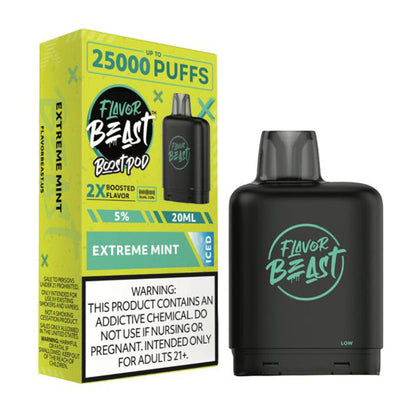 Flavor Beast Boost Starter Kit (Device + Pod) | Extreme Mint Iced Midnight Black with packaging