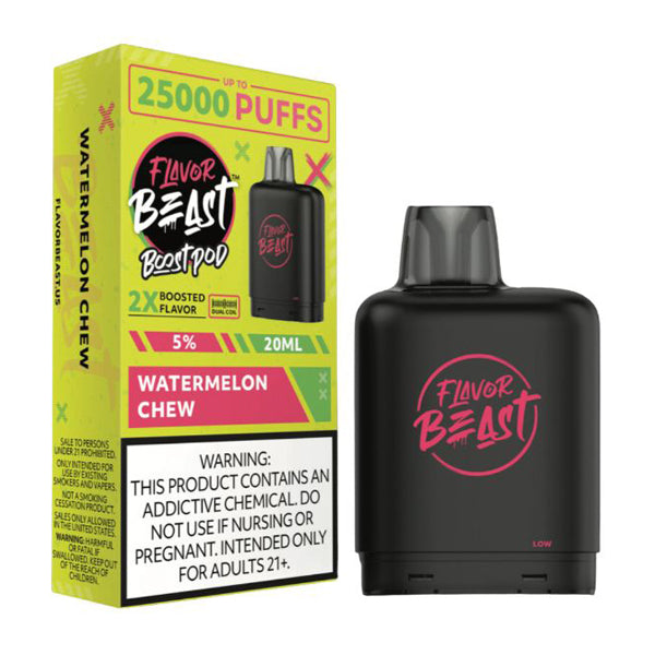 Flavor Beast Boost Starter Kit (Device + Pod) | Watermelon Chew Midnight Black with packaging