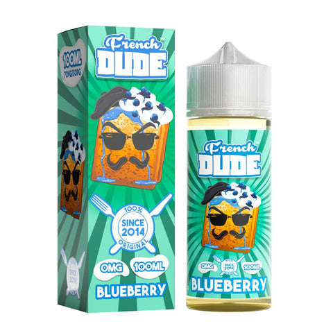 Blueberry by French Dude Series E-Liquid 100mL (Freebase) with packaging