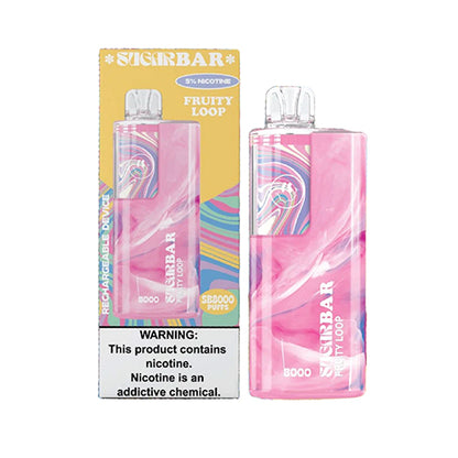 Sugarbar SB8000 Disposable 8000 Puffs 16mL 50mg fruity loop with packaging