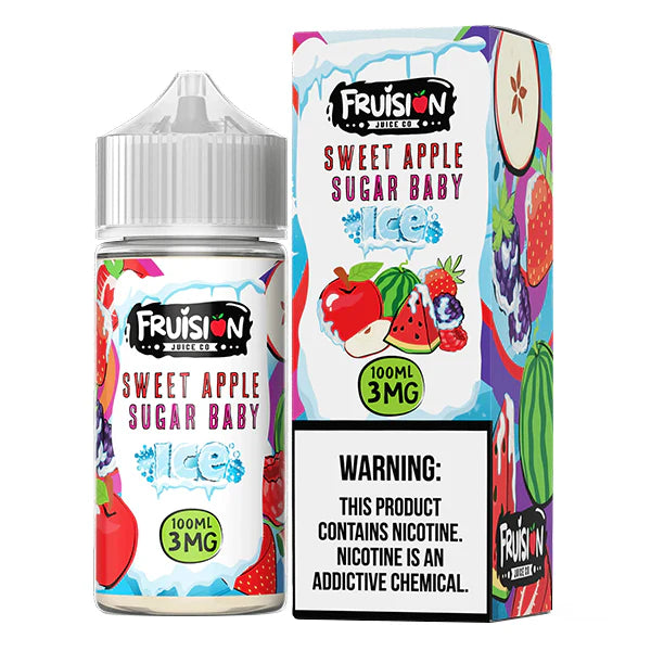 Sweet Apple Sugar Baby Ice by Fruision E-Juice 100mL (Freebase) bottle with Packaging