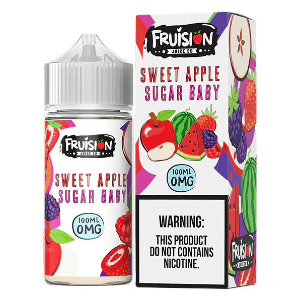 Sweet Apple Sugar Baby by Fruision E-Juice 100mL (Freebase) bottle with Packaging