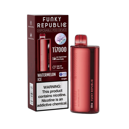Funky Republic Ti7000 Disposable | 7000 Puff | 12.8mL | 4%-5% Watermelon Ice with Packaging