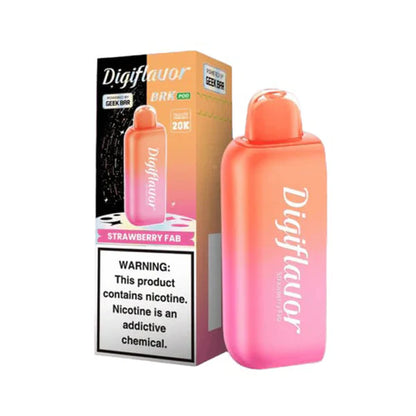 Geek Bar Digi Flavor BRK Pods | 20000 Puff | 12mL | 50mg | (Pod Only) | Strawberry Fab with packaging