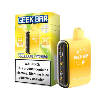 Geek Bar Pulse Disposable | 15000 Puffs | 16mL | 50mg | Pineapple Savers with packaging 