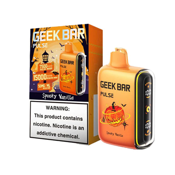 Geek Bar Pulse Disposable 15000 Puff 16mL 50mg | Spooky Vanilla with packaging