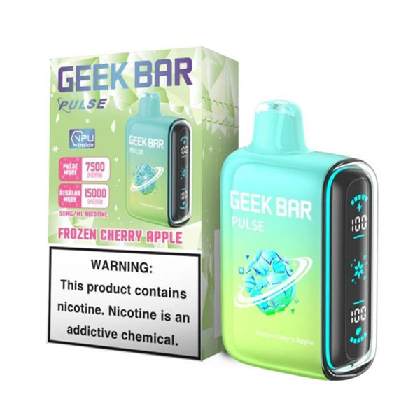 Geek Bar Pulse Disposable 15000 Puffs 16mL 50mg frozen cherry apple with packaging