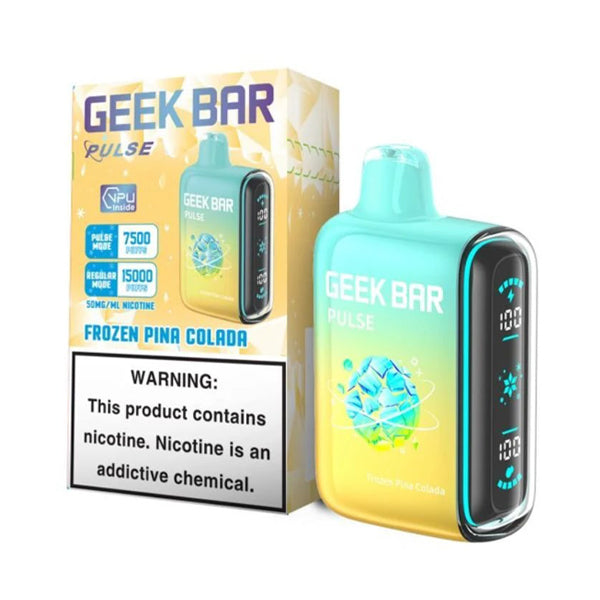 Geek Bar Pulse Disposable 15000 Puffs 16mL 50mg frozen pina colada with packaging