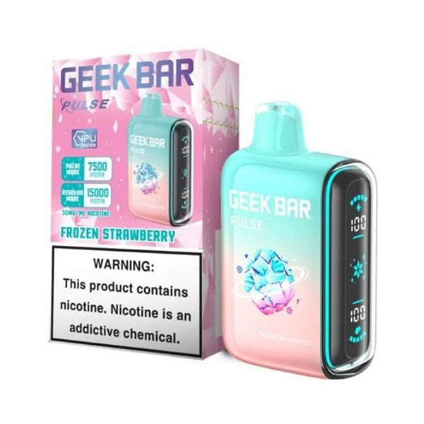 Geek Bar Pulse Disposable 15000 Puffs 16mL 50mg frozen strawberry with packaging