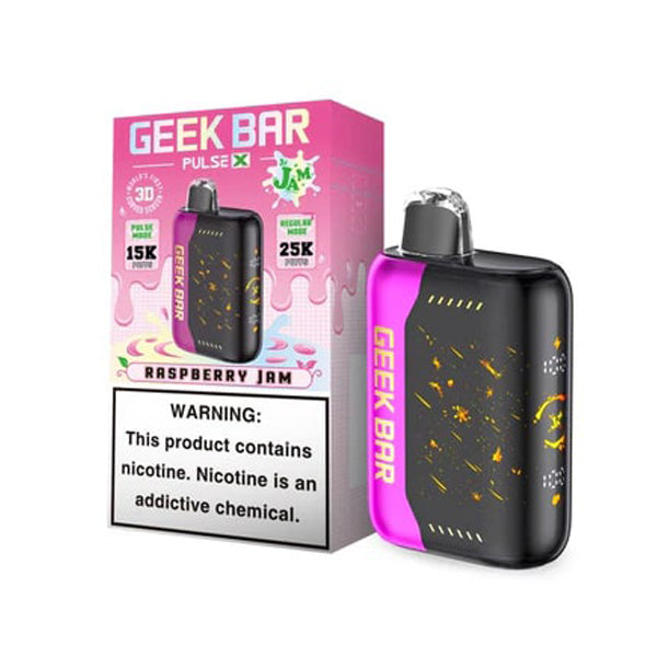 Geek Bar Pulse X Disposable | 25000 Puffs | 18mL | 50mg | Raspberry Jam with packaging