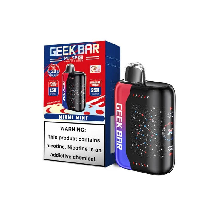 Geek Bar Pulse X  (Dispo) (25000Puff)(18mL) Patriot Edition Miami Mint