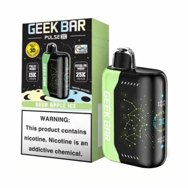 Geek Bar Pulse X Disposable 25000 Puffs 18mL 50mg LE | Sour Apple Ice with Packaging