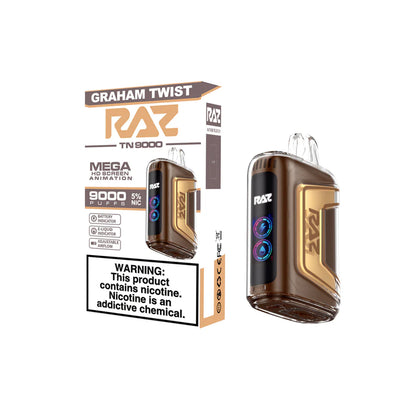 RAZ TN9000 Disposable 9000 Puffs 12mL 50mg Graham Twist with Packaging