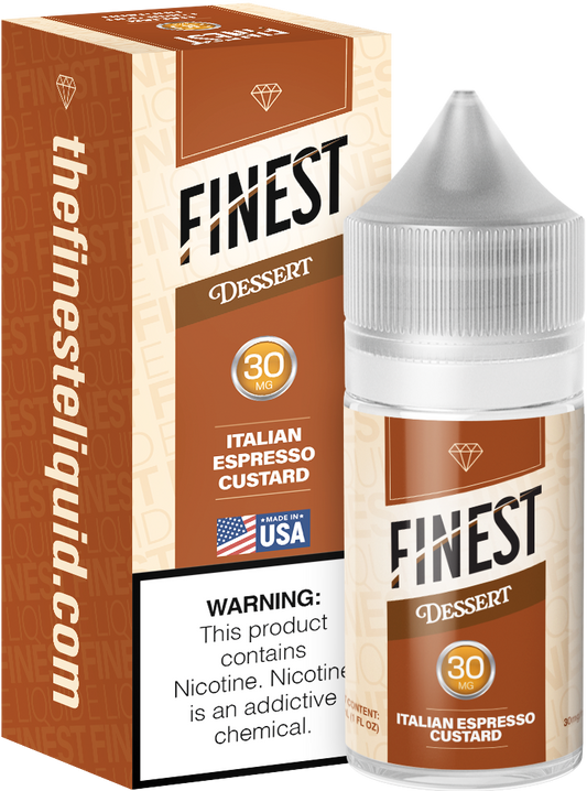 Italian Espresso Custard by Finest Salt Series E-Liquid 30mL – Salt Nic with packaging