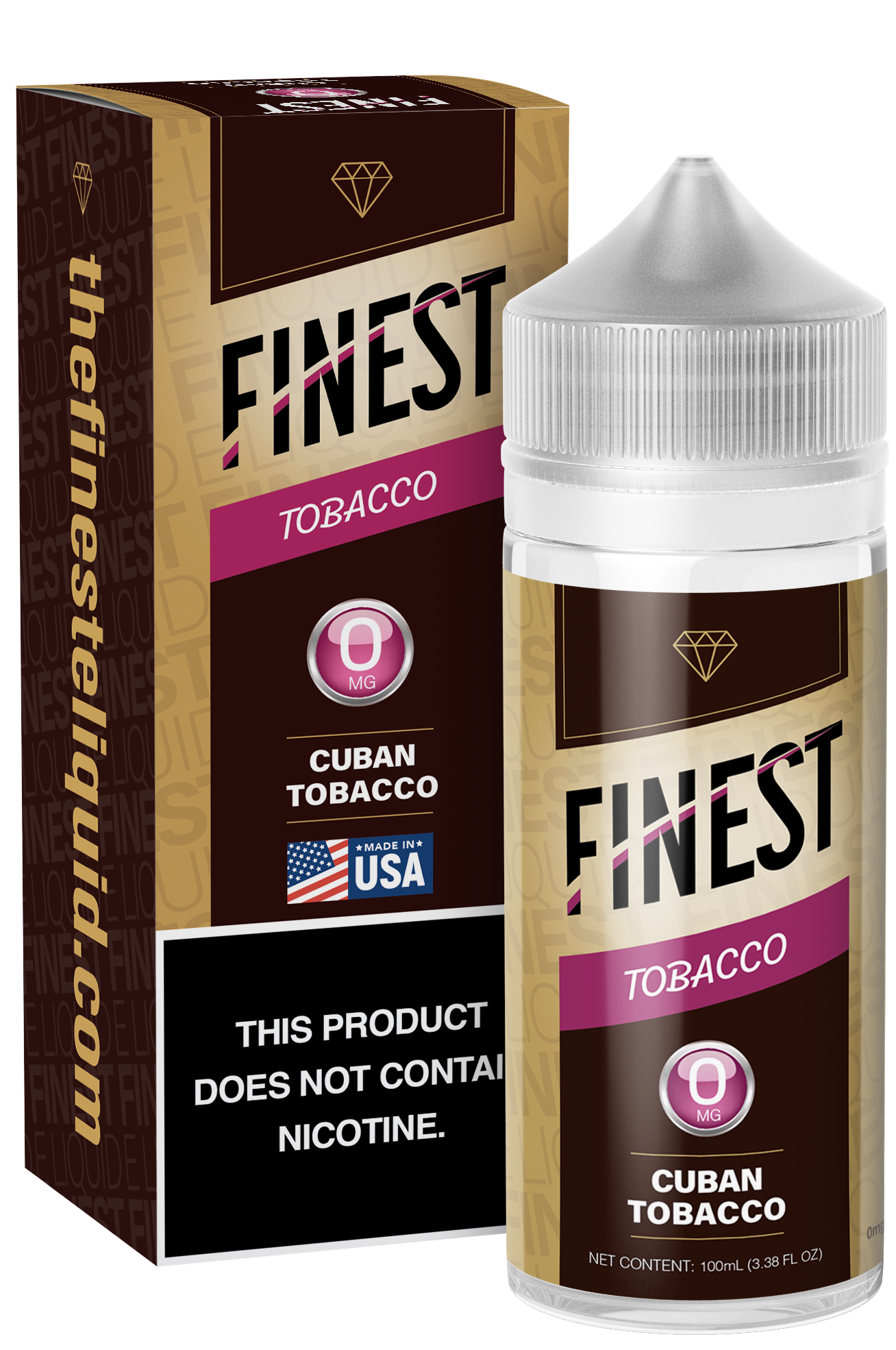 Cuban Tobacco by Finest E-Liquid 100mL (Freebase) with packaging
