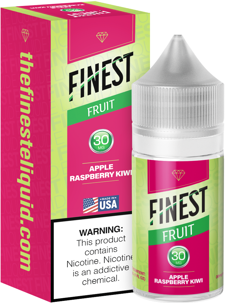 Apple Raspberry Kiwi by Finest Salt Series E-Liquid 30mL – Salt Nic with packaging