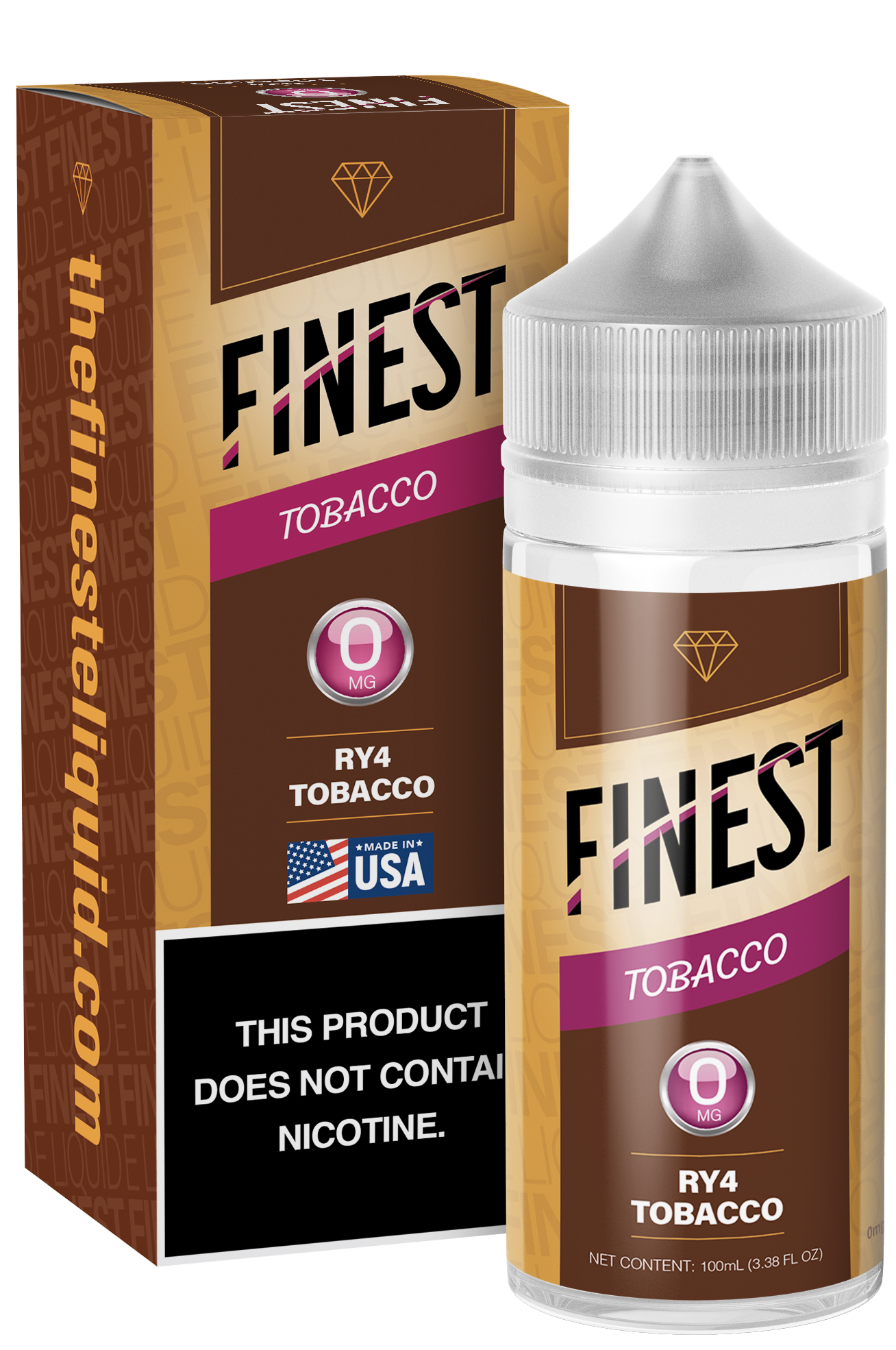 RY4 Tobacco by Finest E-Liquid 100mL (Freebase) with packaging