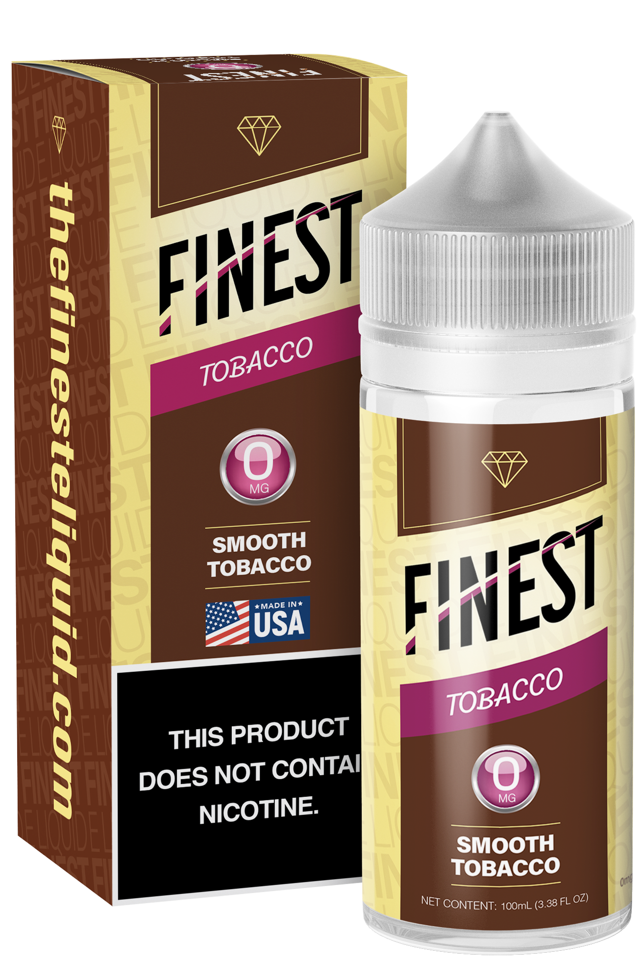 Smooth Tobacco by Finest E-Liquid 100mL (Freebase) with packaging