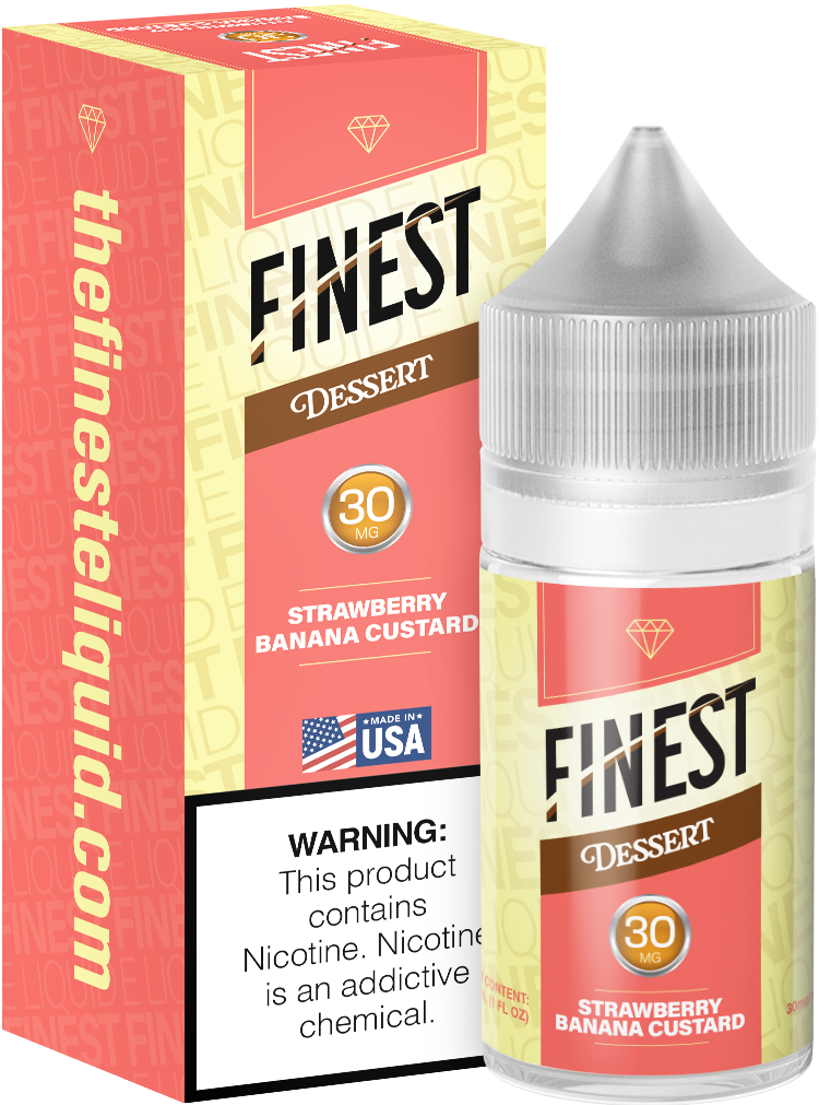 Strawberry Banana Custard by Finest Salt Series E-Liquid 30mL – Salt Nic with packaging