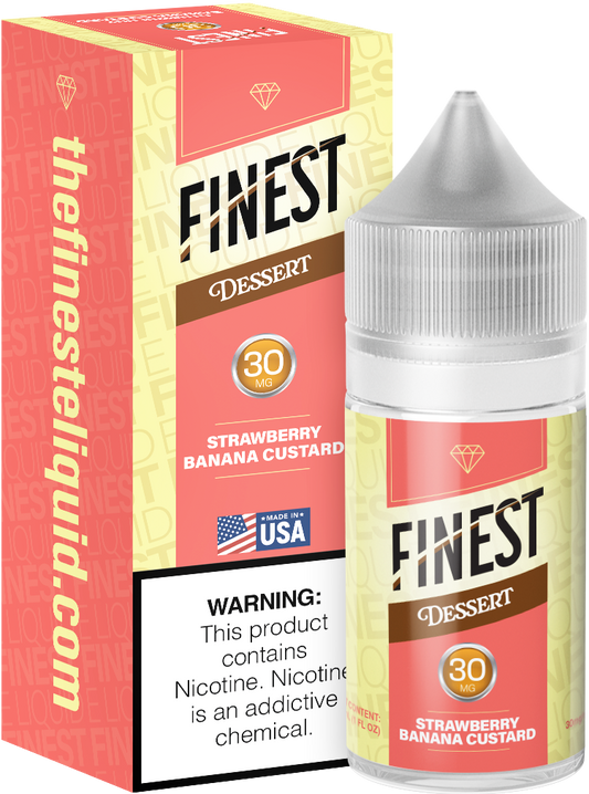 Strawberry Banana Custard by Finest Salt Series E-Liquid 30mL – Salt Nic with packaging