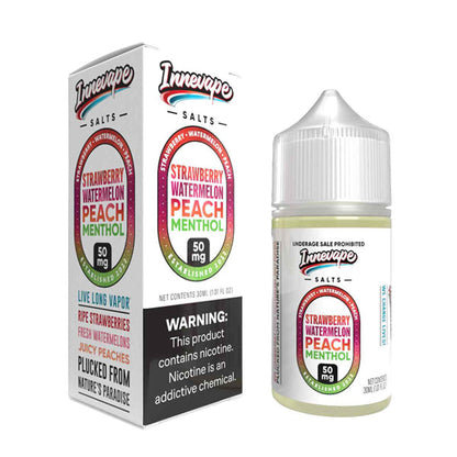 Strawberry Watermelon Peach Menthol by Innevape Salt Series E-Liquid 30mL (Salt Nic) - 50MG with packaging