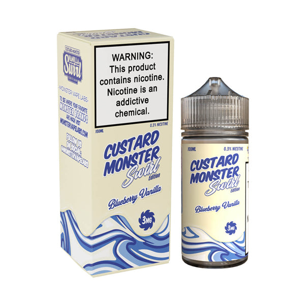 Custard Swirl - Blueberry Vanilla by Jam Monster Series E-Liquid 100mL (Freebase) with packaging