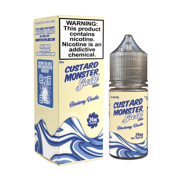 Custard Swirl - Blueberry Vanilla by Jam Monster Salt Series E-Liquid 30mL (Salt Nic) with packaging