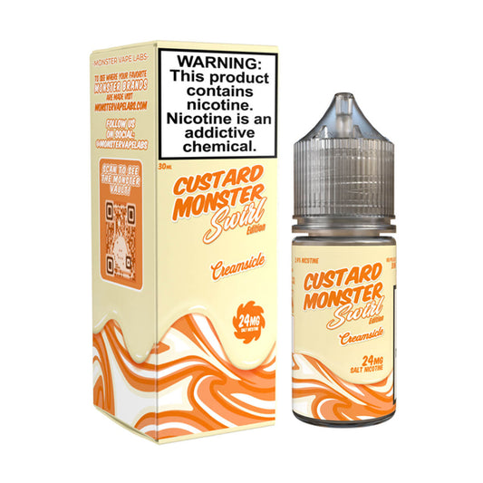 Custard Swirl - Creamsicle by Jam Monster Salt Series E-Liquid 30mL (Salt Nic) with packaging